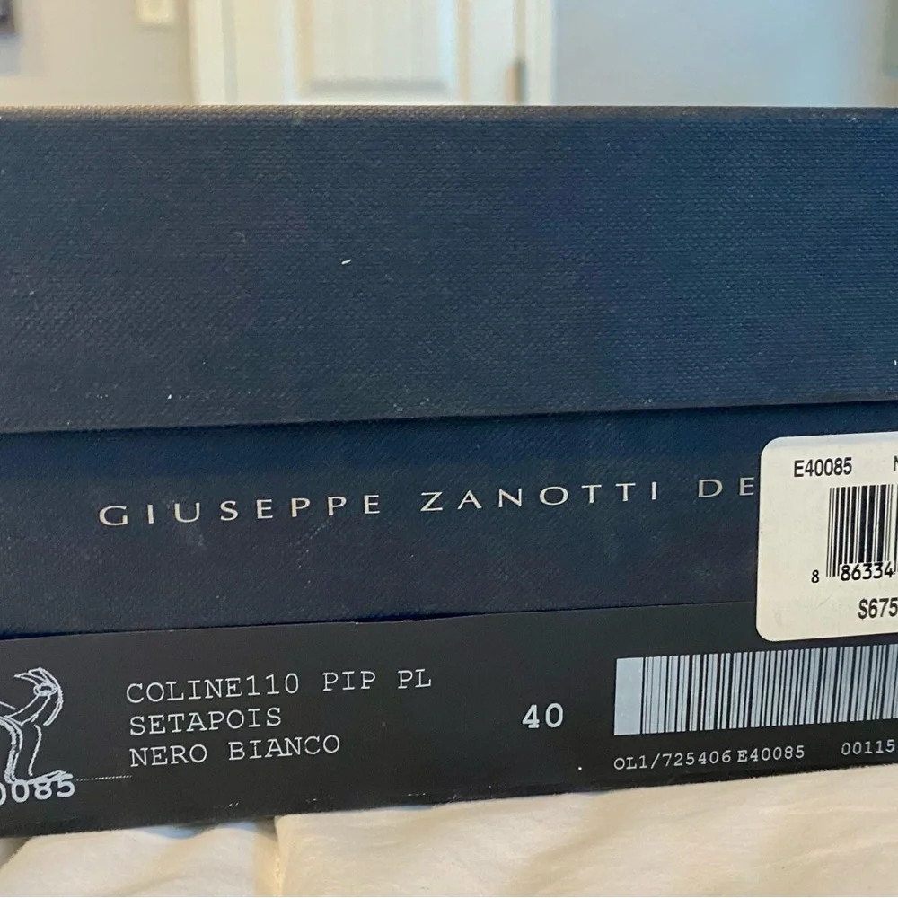 Polka Dot Giuseppe Zanotti Peep Toe Slingback Heels with Leopard Print, Size 40 - Picture 8 of 10